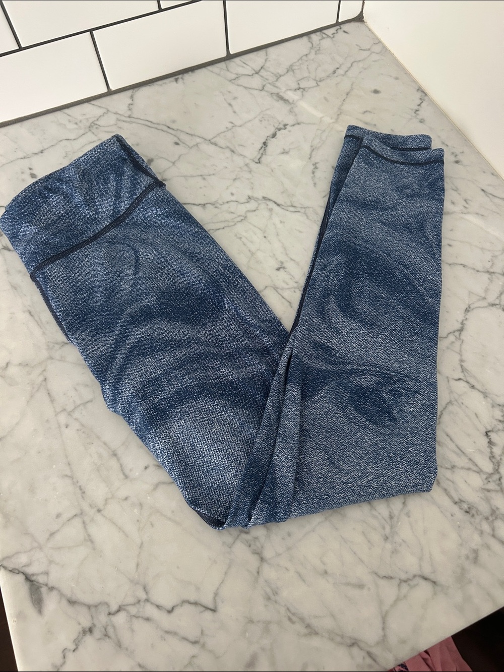Athleta Blue Heathered Girls' Performance Leggings